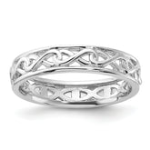 Sterling Silver Stackable Expressions Carved Band Ring